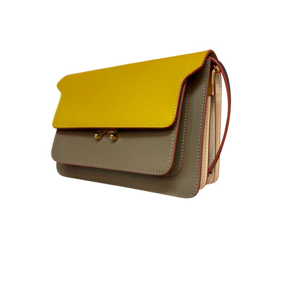 Marni Medium Trunk Bag, NWT, Grey, Black, Yellow